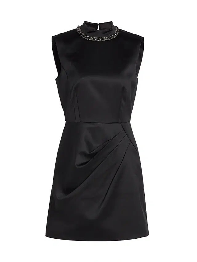 Saloni Women's Flora Satin Minidress - Black
