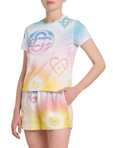 Casablanca Women's Halftone Logo Fitted T-Shirt - Halftone Logo | Thumbnail 4 Casablanca Women's Halftone Logo Fitted T-Shirt - Halftone Logo | Thumbnail 4