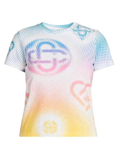 Casablanca Women's Halftone Logo Fitted T-Shirt - Halftone Logo | Thumbnail 1 Casablanca Women's Halftone Logo Fitted T-Shirt - Halftone Logo | Thumbnail 1