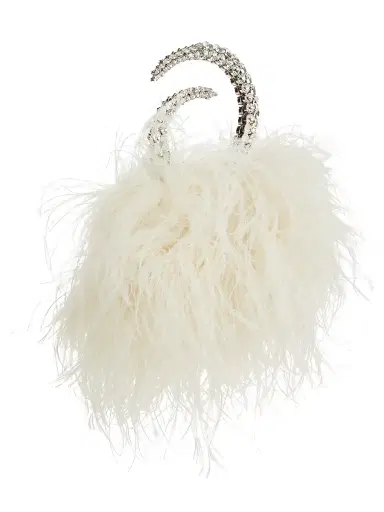 L'Alingi Women's Karma Embellished-Handle Feather Pouch - White | Thumbnail 4 L'Alingi Women's Karma Embellished-Handle Feather Pouch - White | Thumbnail 4