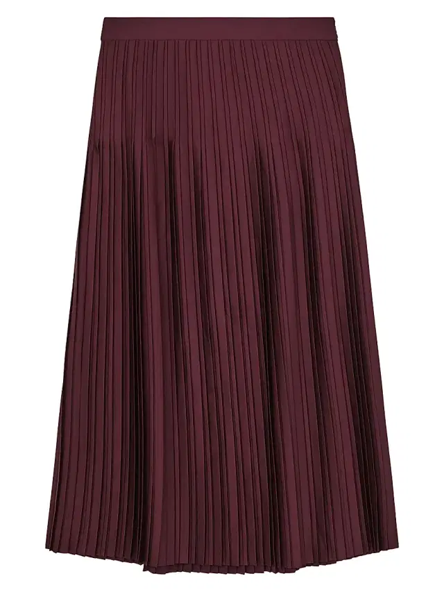 Reiss Women's Savannah Silk Satin A-Line Midi-Skirt - Burgundy