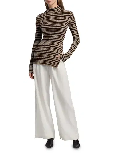 Nanushka Women's Grow Arella Striped Wool-Blend Turtleneck Sweater | Thumbnail 2
