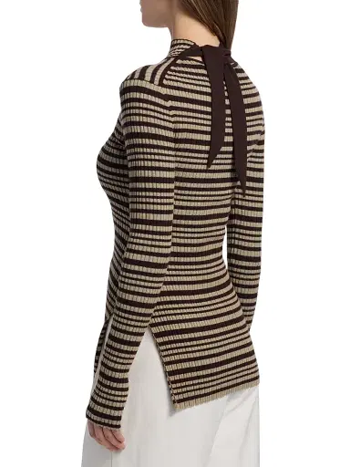 Nanushka Women's Grow Arella Striped Wool-Blend Turtleneck Sweater | Thumbnail 5