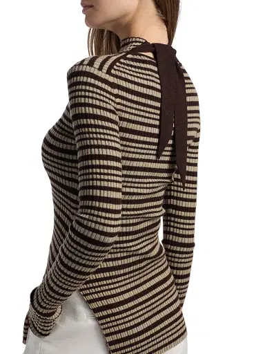 Nanushka Women's Grow Arella Striped Wool-Blend Turtleneck Sweater | Thumbnail 6