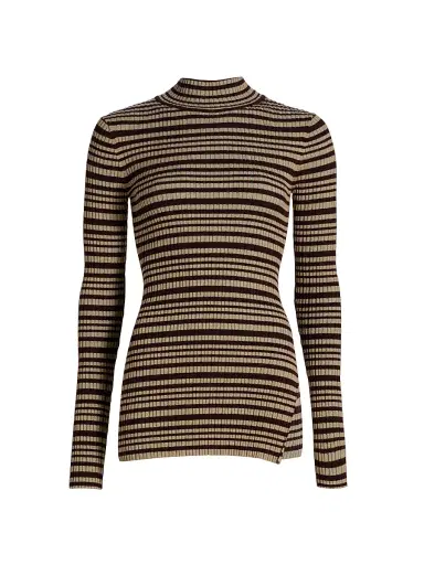 Nanushka Women's Grow Arella Striped Wool-Blend Turtleneck Sweater | Thumbnail 1