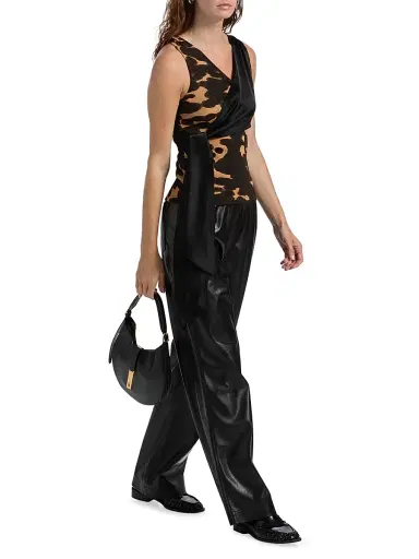 Nanushka Women's Wardrobe Calie Faux-Leather Pants - Black - Size XS | Thumbnail 2