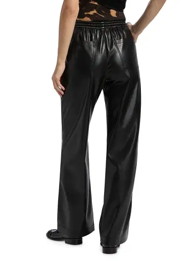 Nanushka Women's Wardrobe Calie Faux-Leather Pants - Black - Size XS | Thumbnail 5