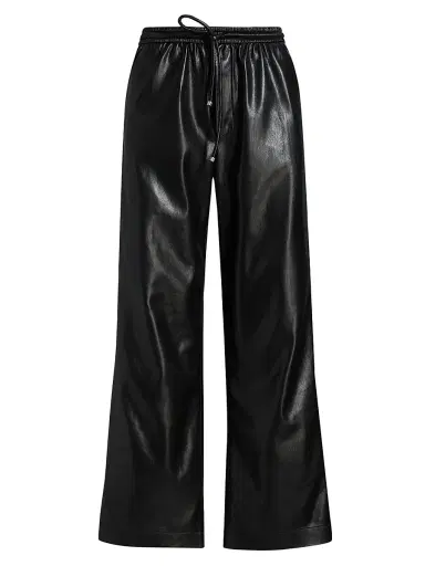 Nanushka Women's Wardrobe Calie Faux-Leather Pants - Black - Size XS | Thumbnail 1