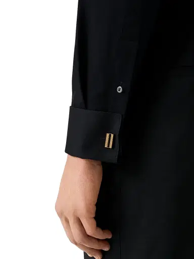 Eton Men's Contemporary Fit Plissé Shirt - Black - Size 18 | Thumbnail 6