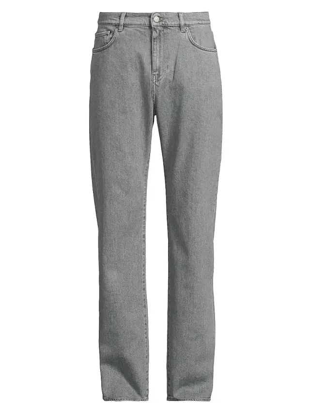 Men's Relaxed Straight Jeans - Light Grey Tonal - Size 38