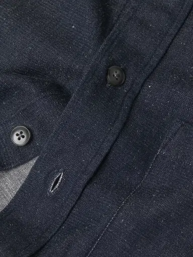 Canali Men's Cotton Melange Denim Button-Front Shirt - Dark Blue - Size Medium | Thumbnail 6