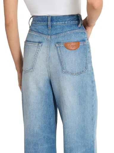 Chloé Women's High-Rise Wide-Leg Jeans - Dream Blue | Thumbnail 6 Chloé Women's High-Rise Wide-Leg Jeans - Dream Blue | Thumbnail 6