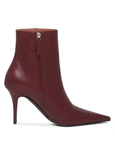 Amina Muaddi Women's Barbara Leather Ankle Boots | Thumbnail 1