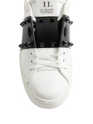 Valentino Garavani Women's Rockstud Untitled Sneakers in Calfskin Leather - White Black - Size 4.5 | Thumbnail 5