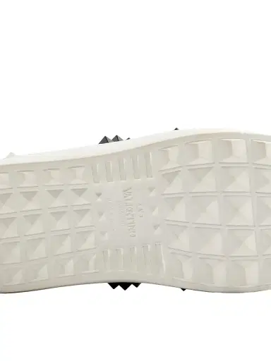 Valentino Garavani Women's Rockstud Untitled Sneakers in Calfskin Leather - White Black - Size 4.5 | Thumbnail 7
