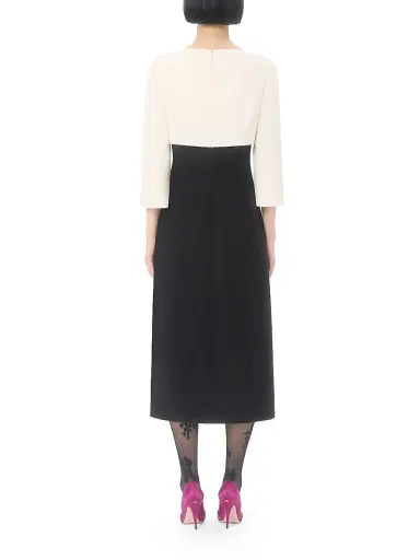 Valentino Garavani Women's Crepe Couture Midi Dress - Black Ivory - Size 2 | Thumbnail 4 Valentino Garavani Women's Crepe Couture Midi Dress - Black Ivory - Size 2 | Thumbnail 4