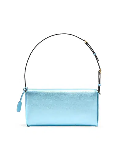 Valentino Garavani Women's DeVain Small Shoulder Bag in Laminated Nappa Leather - Azure | Thumbnail 4 Valentino Garavani Women's DeVain Small Shoulder Bag in Laminated Nappa Leather - Azure | Thumbnail 4