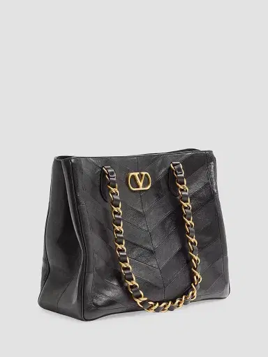 Valentino Garavani Women's Laseine Shopping Bag in Nappa Leather with a Chevron Pattern | Thumbnail 5 Valentino Garavani Women's Laseine Shopping Bag in Nappa Leather with a Chevron Pattern | Thumbnail 5
