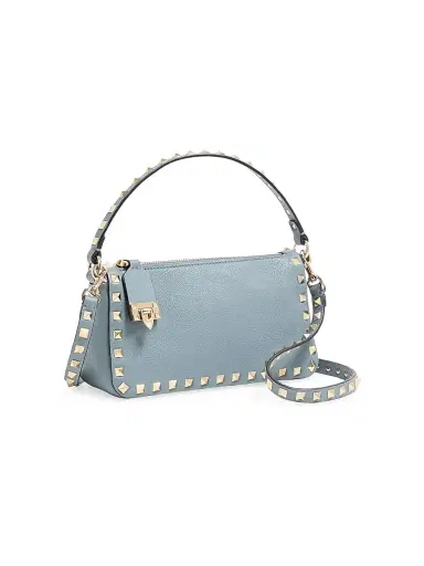 Valentino Garavani Women's Small Rockstud Grainy Calfskin Crossbody Bag - Stone | Thumbnail 3 Valentino Garavani Women's Small Rockstud Grainy Calfskin Crossbody Bag - Stone | Thumbnail 3