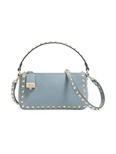 Valentino Garavani Women's Small Rockstud Grainy Calfskin Crossbody Bag - Stone | Thumbnail 1 Valentino Garavani Women's Small Rockstud Grainy Calfskin Crossbody Bag - Stone | Thumbnail 1