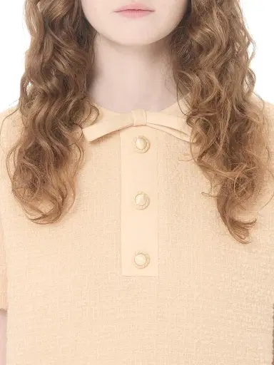 Valentino Garavani Women's Short Dress in Curly Wool - Birch - Size 0 | Thumbnail 5 Valentino Garavani Women's Short Dress in Curly Wool - Birch - Size 0 | Thumbnail 5