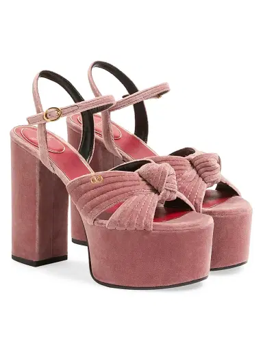 Valentino Garavani Women's Crasher Velvet 125MM Platform Sandals | Thumbnail 2 Valentino Garavani Women's Crasher Velvet 125MM Platform Sandals | Thumbnail 2