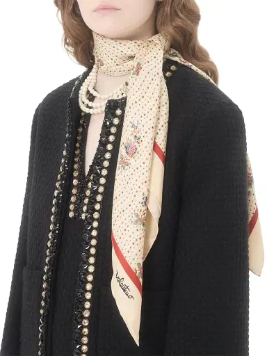 Valentino Garavani Women's Papier Floreal Silk Scarf | Thumbnail 4