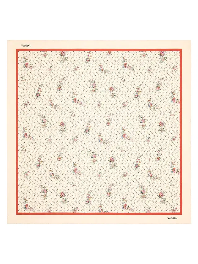 Valentino Garavani Women's Papier Floreal Silk Scarf - Butter