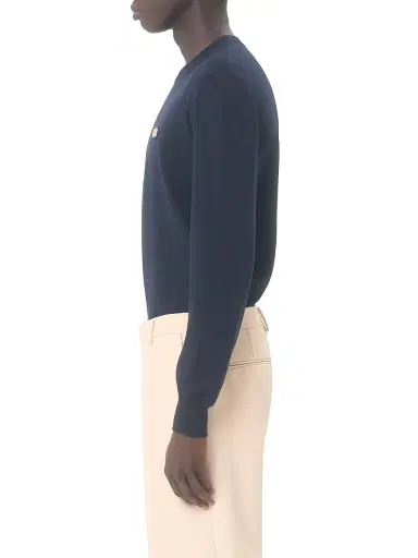 Valentino Garavani Men's Wool Sweater with Vlogo Patch - Navy - Size XL | Thumbnail 3 Valentino Garavani Men's Wool Sweater with Vlogo Patch - Navy - Size XL | Thumbnail 3