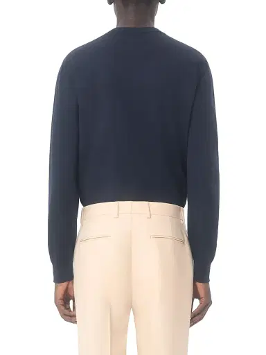 Valentino Garavani Men's Wool Sweater with Vlogo Patch - Navy - Size XL | Thumbnail 4 Valentino Garavani Men's Wool Sweater with Vlogo Patch - Navy - Size XL | Thumbnail 4