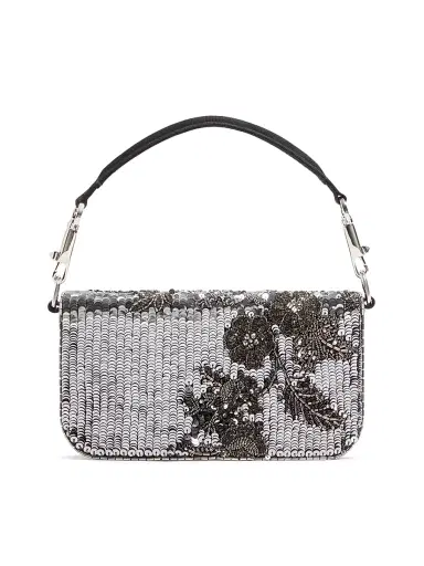 Valentino Garavani Women's Locò Small Embroidered Top Handle Bag with Jewel Logo | Thumbnail 5 Valentino Garavani Women's Locò Small Embroidered Top Handle Bag with Jewel Logo | Thumbnail 5