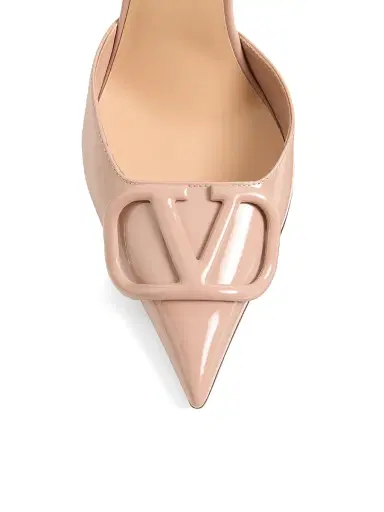Valentino Garavani Women's VLogo 100MM Signature D'orsay Patent Leather Pumps - Rose Cannelle - Size 12 | Thumbnail 5