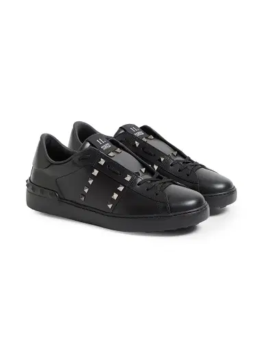 Valentino Garavani Men's Rockstud Untitled Sneakers in Calfskin Leather - Black - Size 12.5 | Thumbnail 2 Valentino Garavani Men's Rockstud Untitled Sneakers in Calfskin Leather - Black - Size 12.5 | Thumbnail 2
