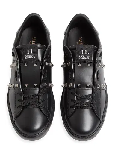Valentino Garavani Men's Rockstud Untitled Sneakers in Calfskin Leather - Black - Size 12.5 | Thumbnail 4 Valentino Garavani Men's Rockstud Untitled Sneakers in Calfskin Leather - Black - Size 12.5 | Thumbnail 4