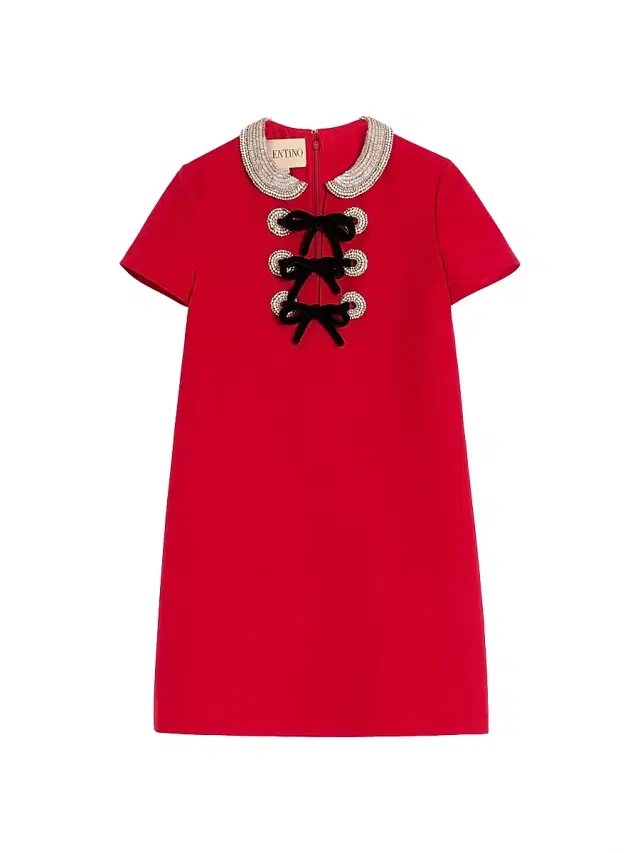 Valentino Garavani Women's Embroidered Crepe Couture Short Dress - Paris