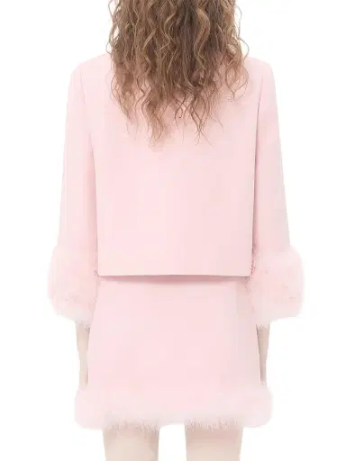 Valentino Garavani Women's Crepe Couture Jacket with Feathers | Thumbnail 4