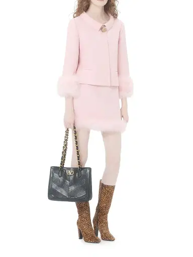Valentino Garavani Women's Crepe Couture Jacket with Feathers | Thumbnail 7