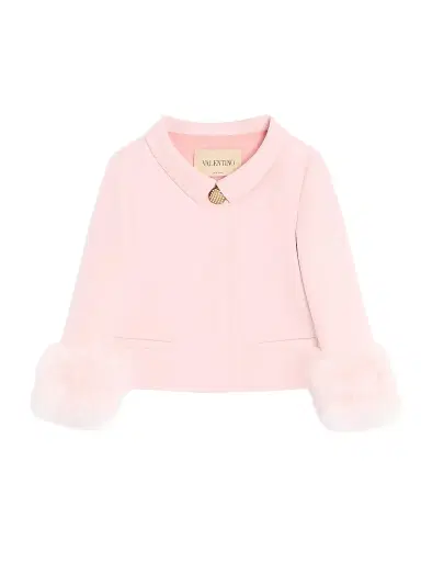 Valentino Garavani Women's Crepe Couture Jacket with Feathers | Thumbnail 1