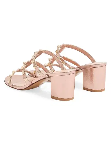 Valentino Garavani Women's Rockstud Slide 60MM Sandals in Laminated Nappa | Thumbnail 3 Valentino Garavani Women's Rockstud Slide 60MM Sandals in Laminated Nappa | Thumbnail 3