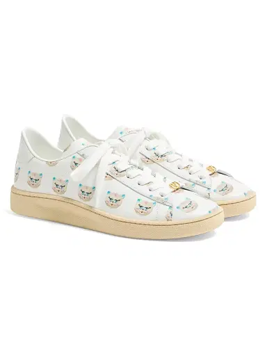 Valentino Garavani Men's Royco Sneakers in Nappa Calfskin with Le Chat De La Maison Motif - White - Size 6 | Thumbnail 2 Valentino Garavani Men's Royco Sneakers in Nappa Calfskin with Le Chat De La Maison Motif - White - Size 6 | Thumbnail 2