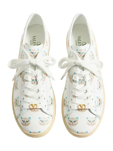 Valentino Garavani Men's Royco Sneakers in Nappa Calfskin with Le Chat De La Maison Motif - White - Size 6 | Thumbnail 3 Valentino Garavani Men's Royco Sneakers in Nappa Calfskin with Le Chat De La Maison Motif - White - Size 6 | Thumbnail 3