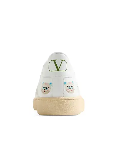 Valentino Garavani Men's Royco Sneakers in Nappa Calfskin with Le Chat De La Maison Motif - White - Size 6 | Thumbnail 4 Valentino Garavani Men's Royco Sneakers in Nappa Calfskin with Le Chat De La Maison Motif - White - Size 6 | Thumbnail 4
