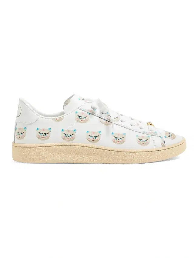 Valentino Garavani Men's Royco Sneakers in Nappa Calfskin with Le Chat De La Maison Motif - White