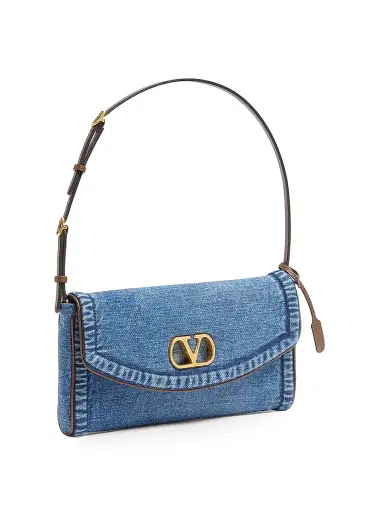 Valentino Garavani Women's DeVain Small Denim Shoulder Bag - Denim | Thumbnail 2 Valentino Garavani Women's DeVain Small Denim Shoulder Bag - Denim | Thumbnail 2