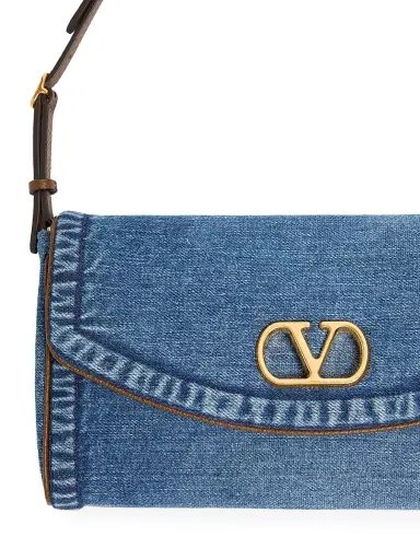 Valentino Garavani Women's DeVain Small Denim Shoulder Bag - Denim | Thumbnail 6 Valentino Garavani Women's DeVain Small Denim Shoulder Bag - Denim | Thumbnail 6
