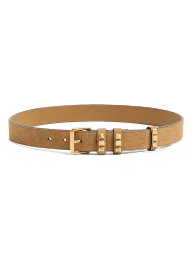 Valentino Garavani Women's Flaneuse Belt in Suede 30MM - Havana Beige - Size XS | Thumbnail 1