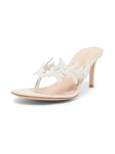 Gianvito Rossi Women's Paros 70MM Leather Slip-On Sandals - Offwhite Naturale - Size 10 | Thumbnail 2