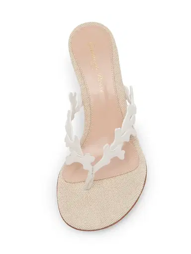Gianvito Rossi Women's Paros 70MM Leather Slip-On Sandals - Offwhite Naturale - Size 10 | Thumbnail 4