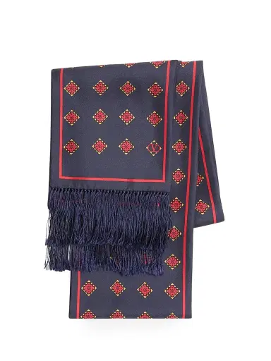 Valentino Garavani Men's Opticool Silk Bandeau Scarf with Fringe | Thumbnail 1 Valentino Garavani Men's Opticool Silk Bandeau Scarf with Fringe | Thumbnail 1