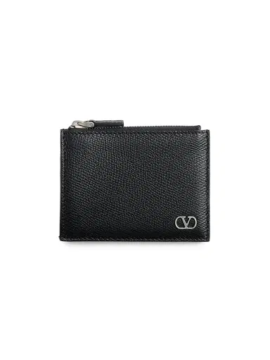 Valentino Garavani Men's VLogo Signature Grainy Calfskin Card Holder | Thumbnail 1 Valentino Garavani Men's VLogo Signature Grainy Calfskin Card Holder | Thumbnail 1